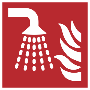 Brandschutzzeichen Rot Weiß nach DIN Iso 7010  Symbol F011 Wassernebelrohr
